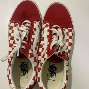 Vans men's Red and White Checkered Sneakers
